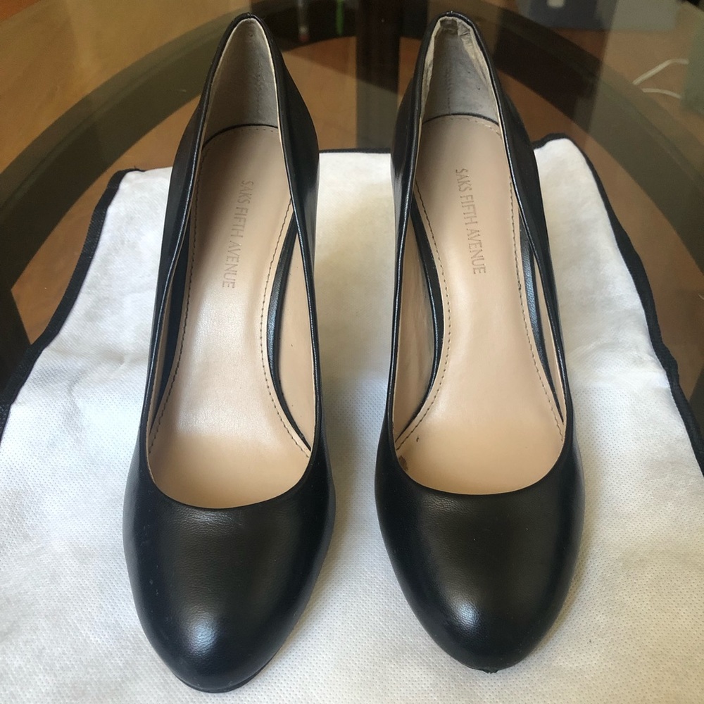 Saks Fifth Ave Black Ballerina Heels
